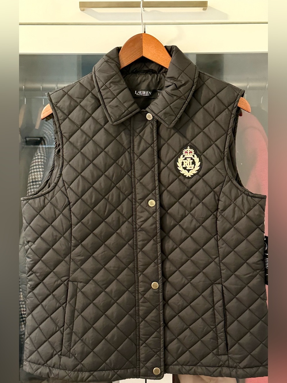 Brand New LRL black quilted vest | W - L